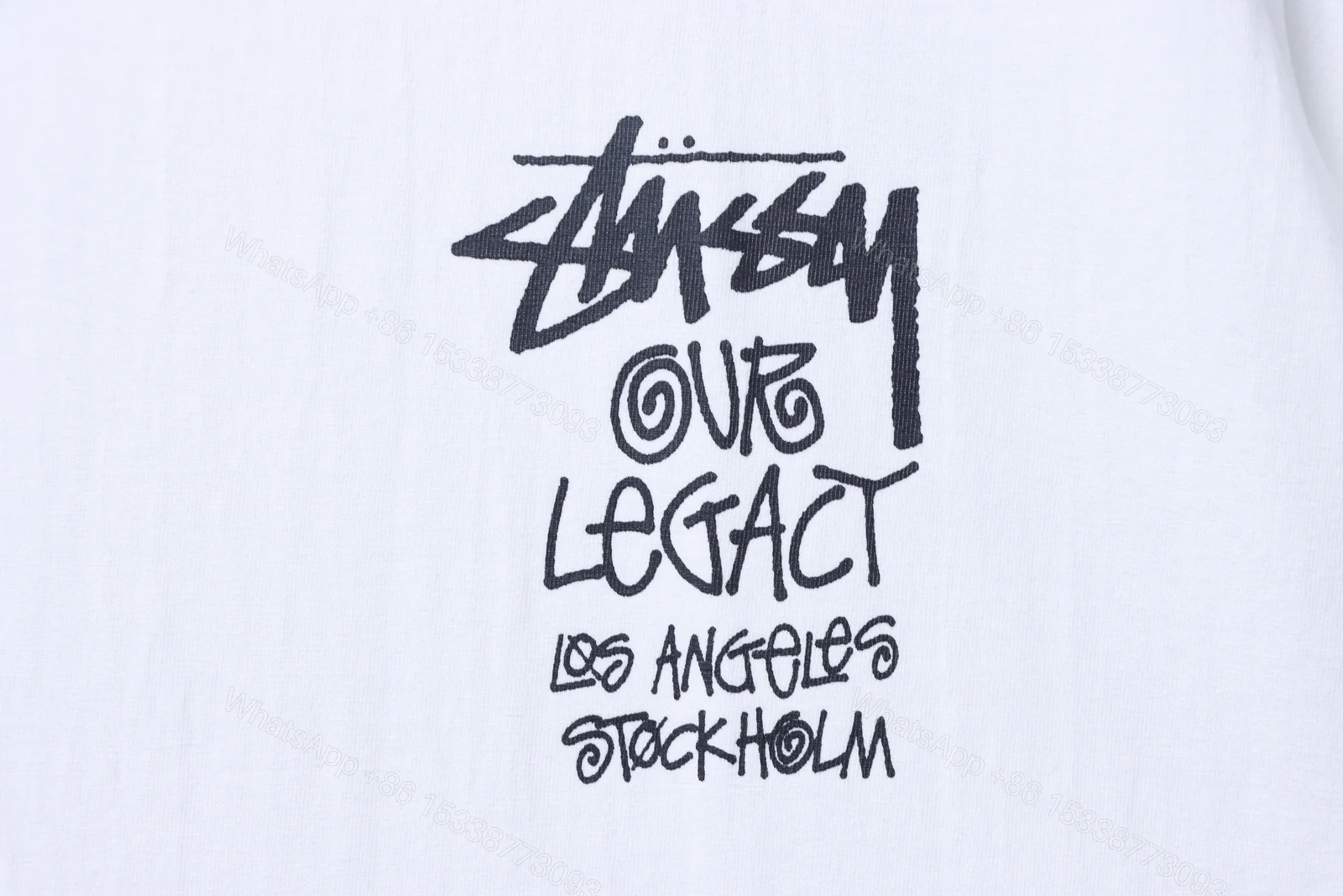 View 4 of Stussy World Tour Collection Printed Short Sleeve Shirt white