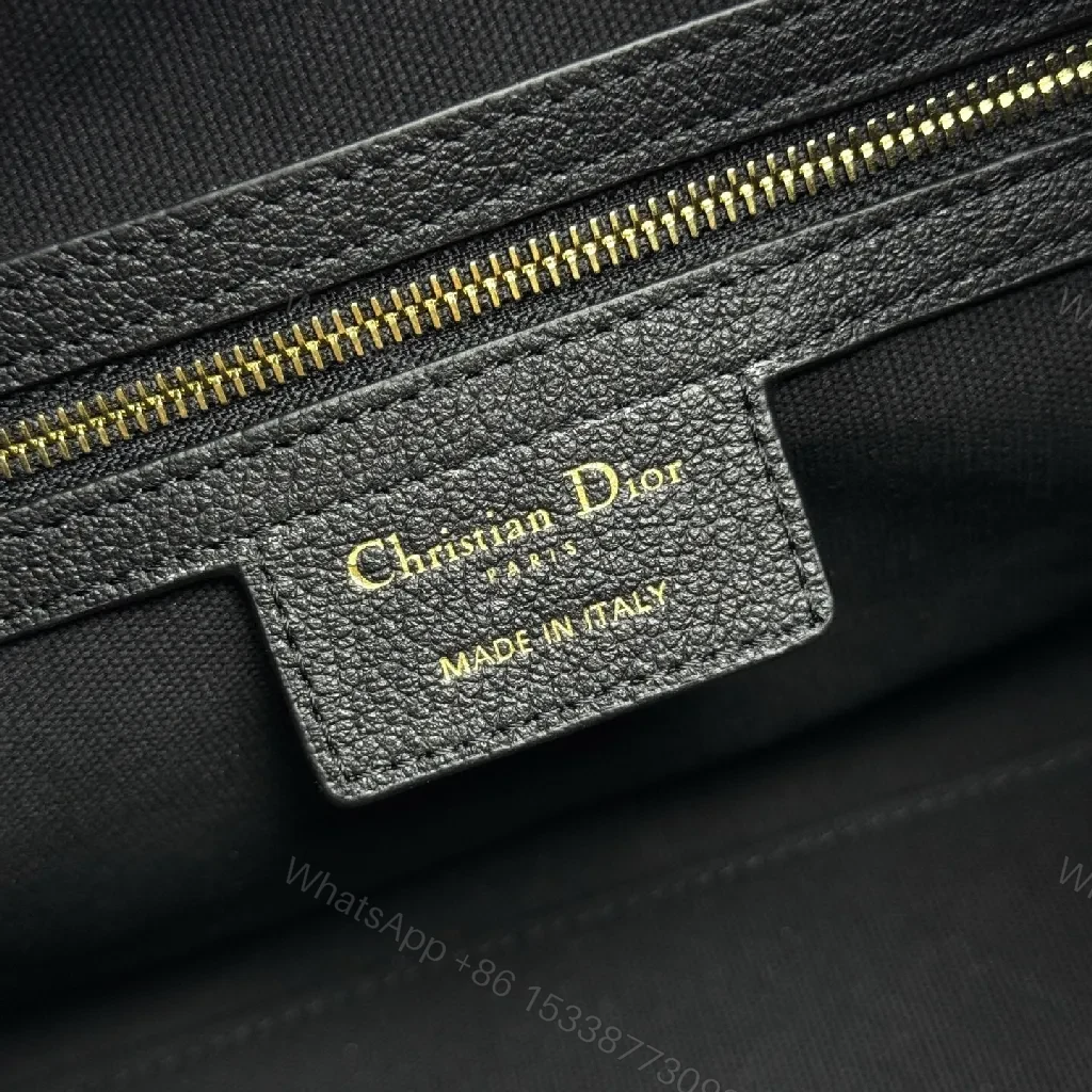 View 2 of Chic Black Leather Hobo Bag with Gold Charms