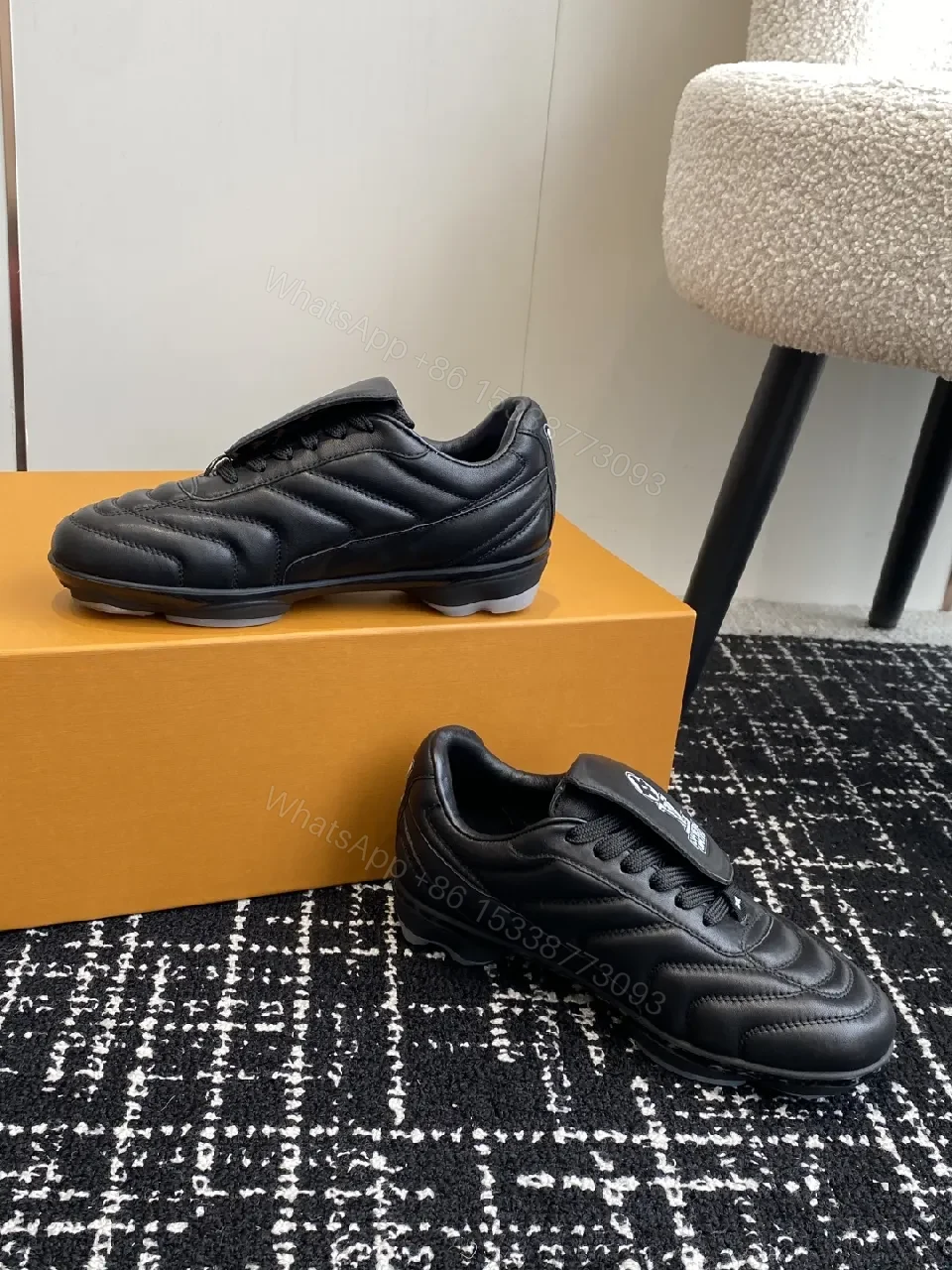 View 4 of Quilted High-Top Sneakers: Luxury Designer-Inspired Comfort