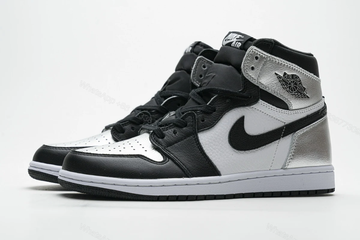 View 5 of Air Jordan 1 Retro High Silver Toe (W) CD0461-001