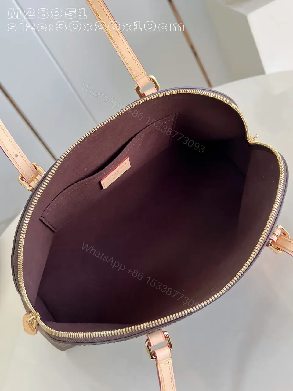View 7 of Structured Monogram Satchel: Modern, Durable, Luxe-style Bag
