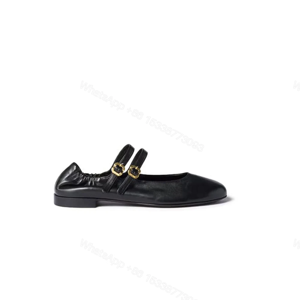 MIUMIU Ruched Nappa Leather Ballet Flats 289031 — view 1