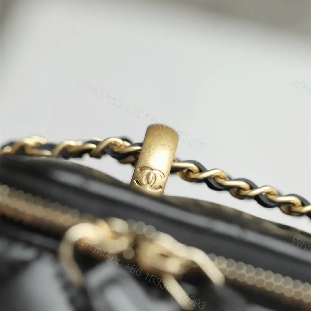 View 12 of 高仿Chanel*24C系列AP3651雙珠鏈條盒子包黑色免檢版