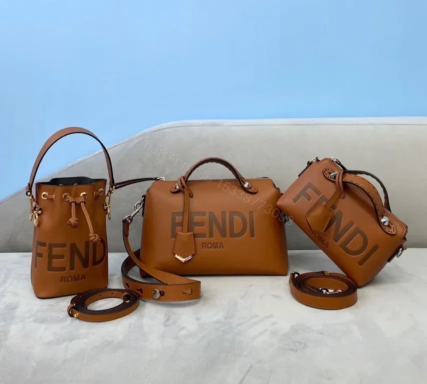 View 9 of Tan Leather Crossbody: Signature Fendi Logo, Compact & Durable