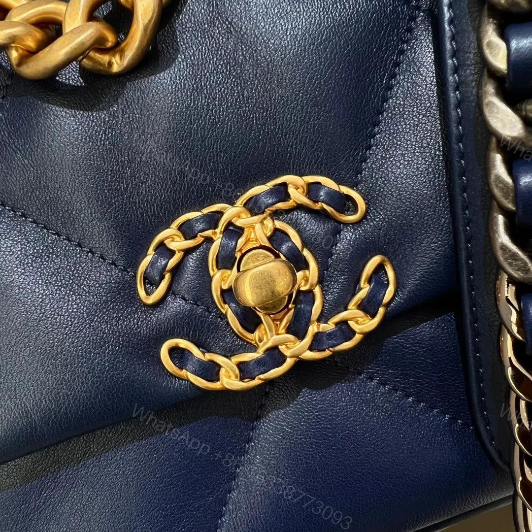 View 5 of CHANEL 19 Bag Small Navy Blue
