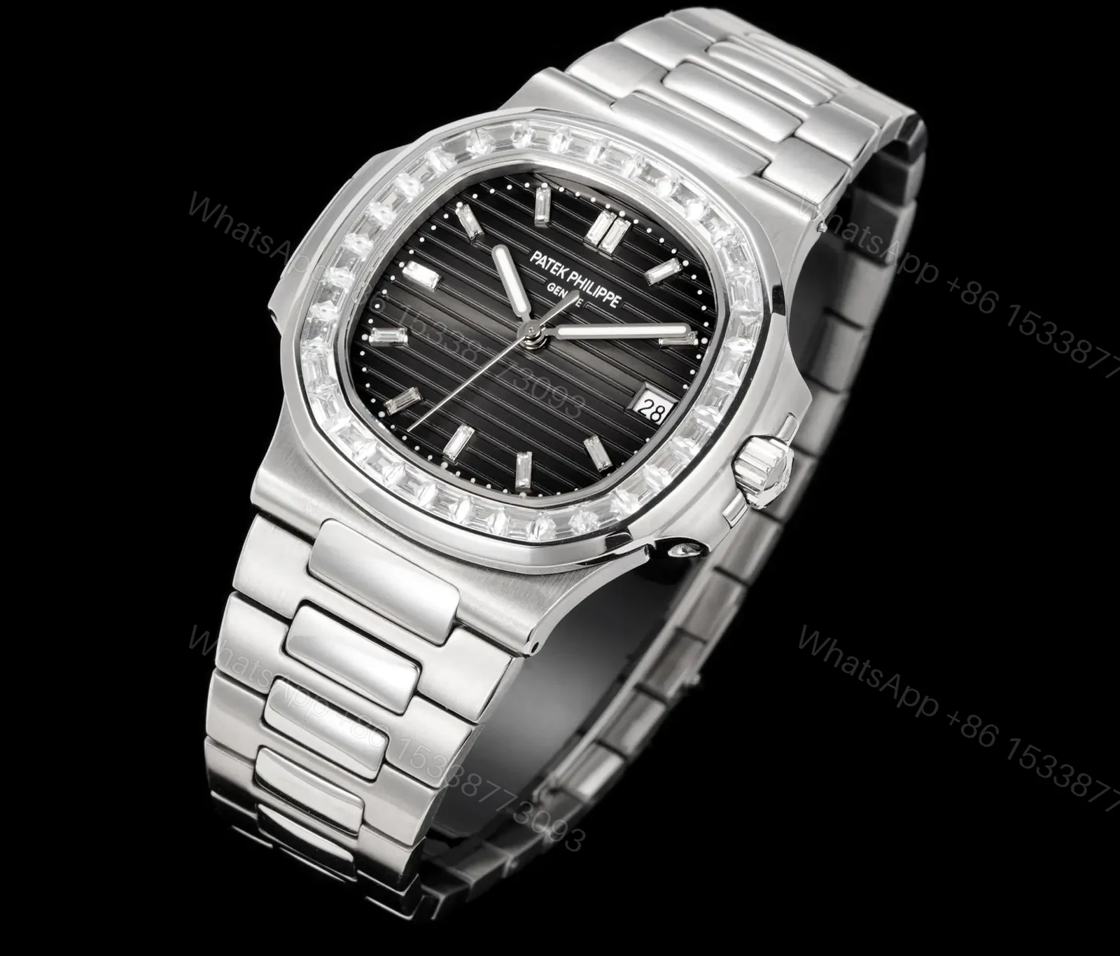 View 2 of Patek Philippe Nautilus 5711 Black Diamond Set PATEK-NAUTILUS-5711-BLK-DIA