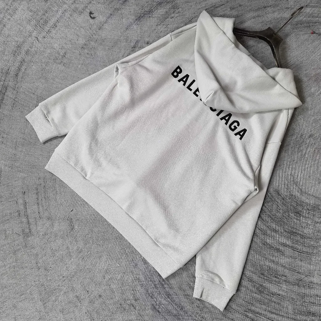 View 6 of Oversized Hoodie in Cream Cotton + Minimalist Logo Essentials