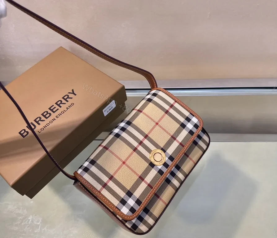 View 6 of Classic Check Leather-Trim Crossbody Bag - Everyday Luxury