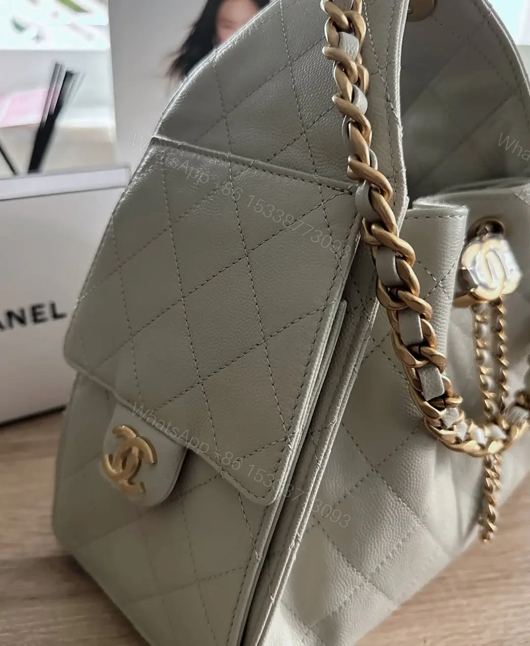 View 5 of Chanel Small 25 Grey with Gold Hardware