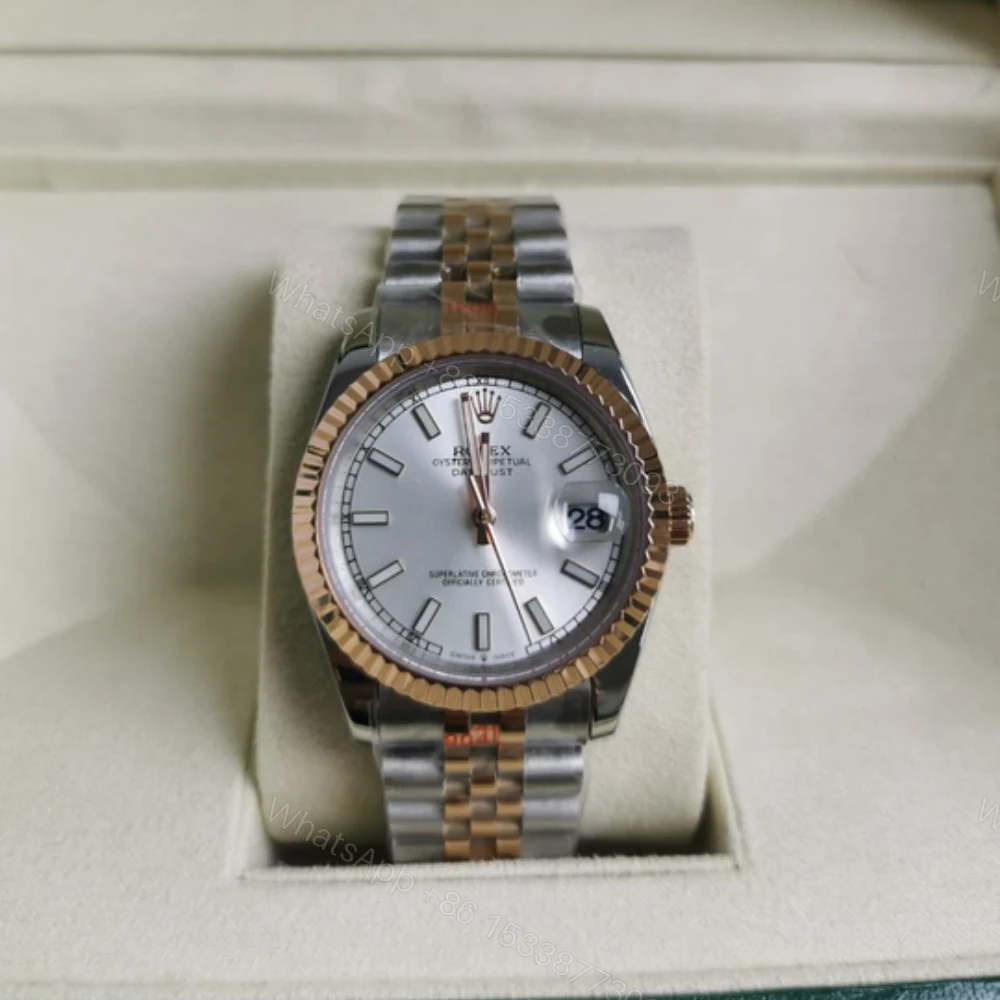 View 2 of Rolex Oyster Perpetual Datejust White Dial With Silver And Everose Gold Strap 36Mm