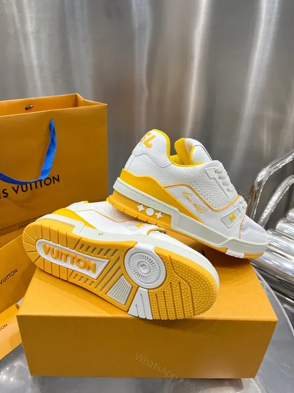 View 9 of Bold White LV Accent High-Tops: Luxury Everyday Sneaker