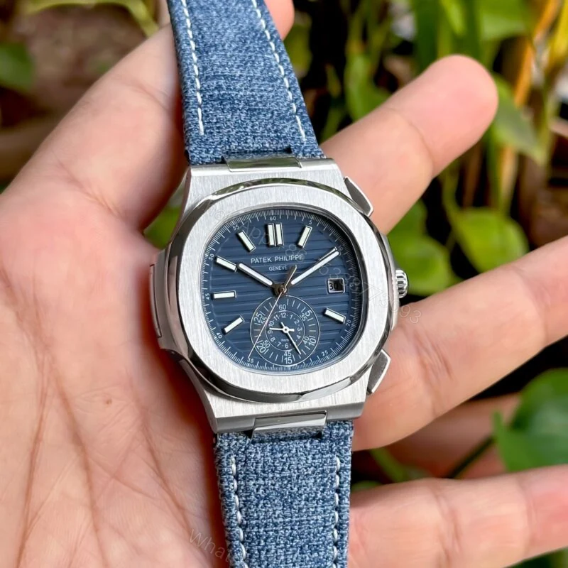 Patek Philippe Nautilus Flyback Chronograph Sky-Blue 40mm Automatic — view 1