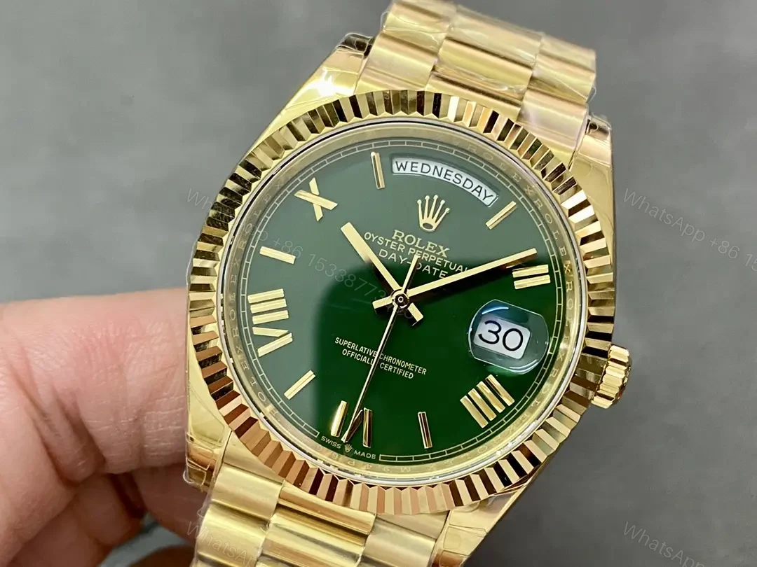 View 3 of Rolex Day-Date 40 Yellow Gold Fluted Green Ombré 228238-0069