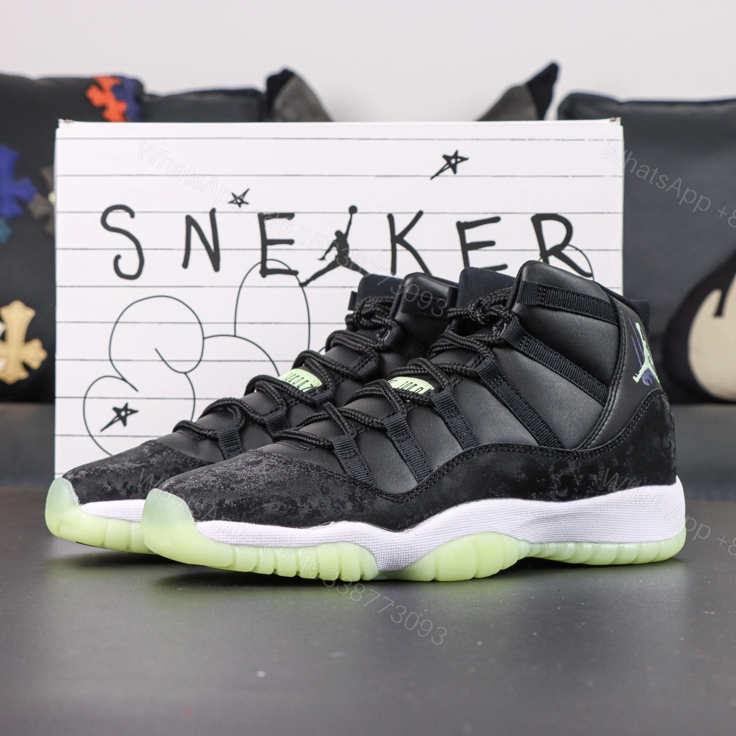 Jordan 11 Retro Black Barely Volt Reps — view 1