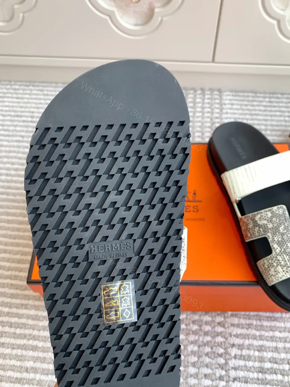 View 8 of Textured Pebble Sandals in Dark-Tone Luxe Comfort