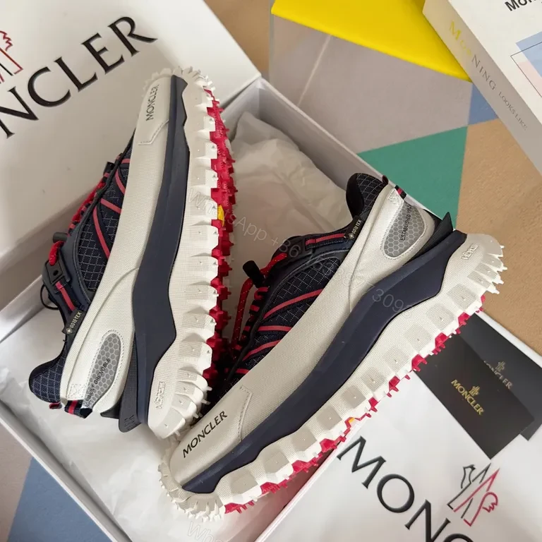 View 8 of Navy & Red MONCLER-Inspired Luxury Sneakers: All-Day Comfort