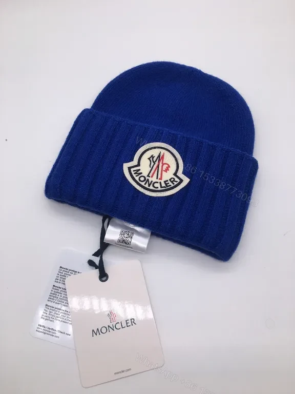 View 9 of Rich Burgundy Moncler Knit Beanie â€” Lux Warmth, Subtle Logo