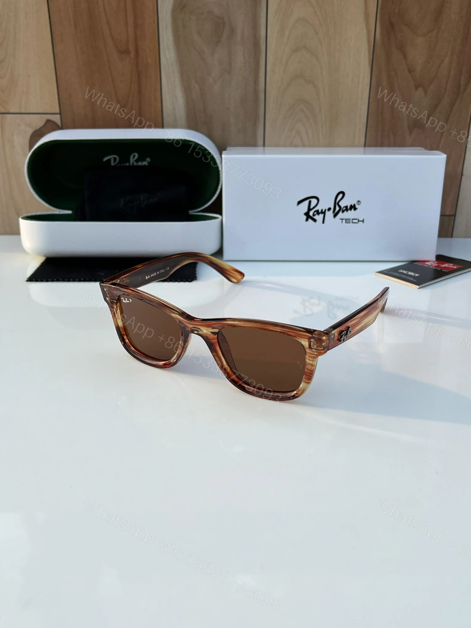 FIRST COPY Rayban 0502 tiger brown sunglasses — view 1