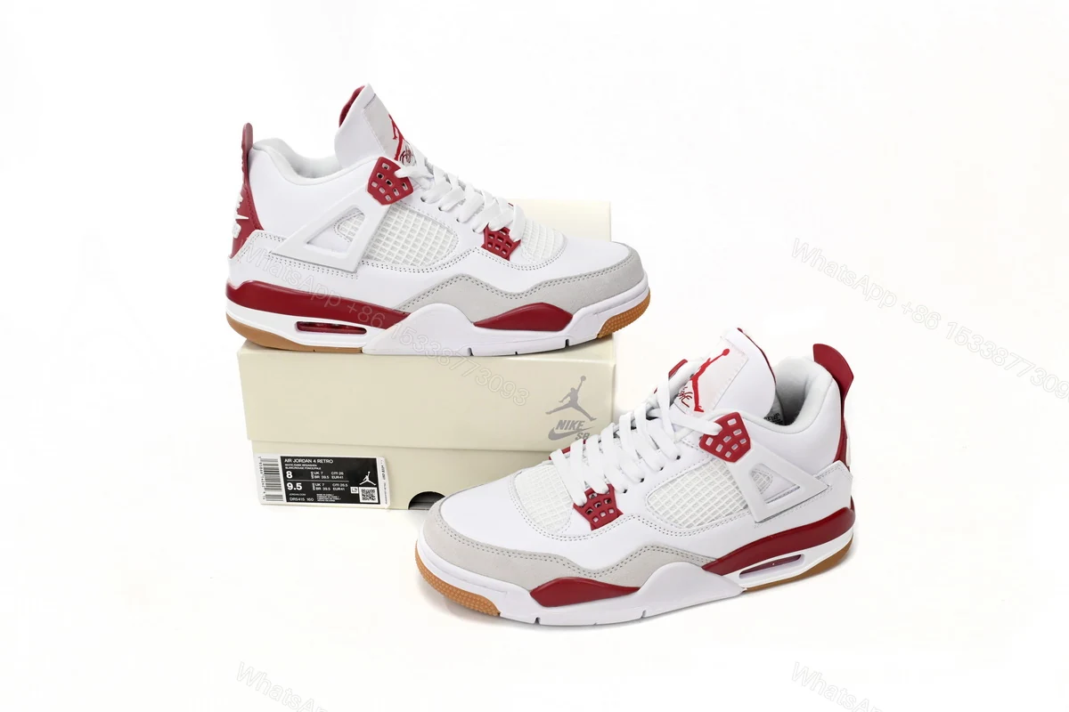 View 2 of Nike SB x Air Jordan 4 White Red DR5415-160 (Top Quality)