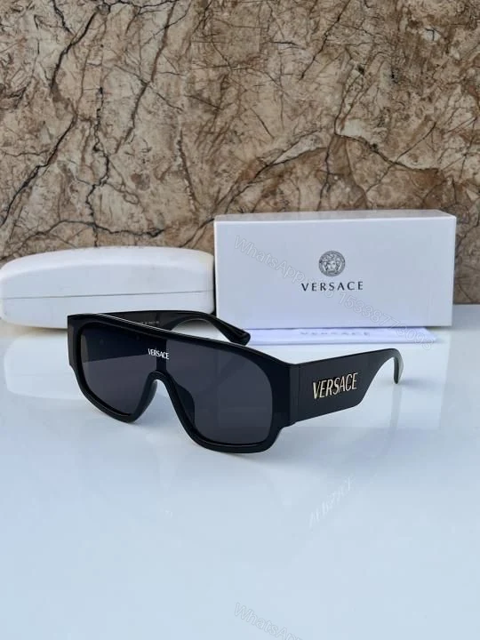 View 8 of Versace Unisex Sunglasses Geometric Lens Dark Gradient