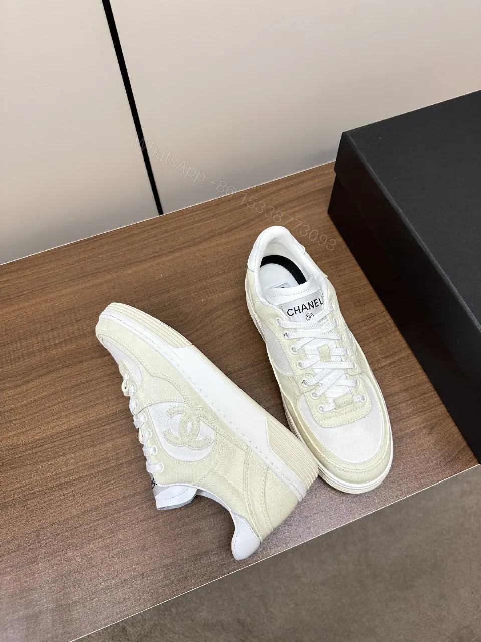 View 2 of Neutral Texture Chanel-Inspired Sneaker: Premium Comfort Slipstream