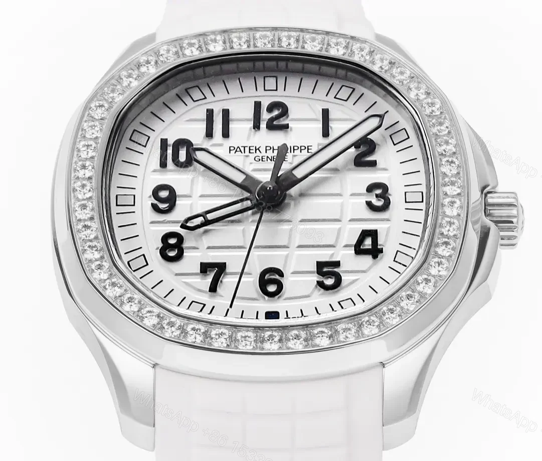 View 4 of Patek Philippe Aquanaut Luce 5268 Series White Dial with Diamond Bezel Stainless Steel and Satin Strap Modern Casual Elegant Style Watch