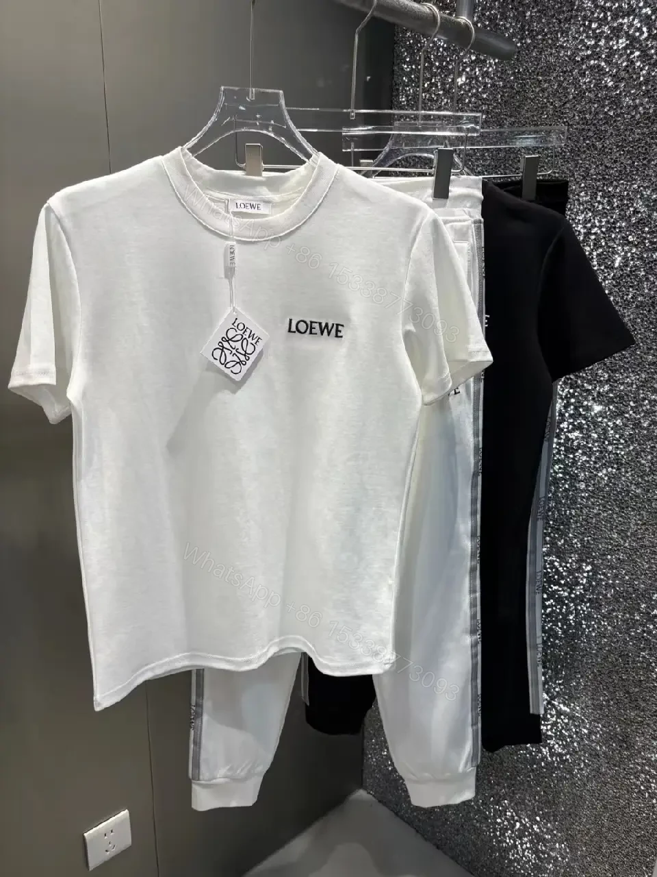 View 6 of Minimalist Monochrome Set: White Cotton T-Shirt + Joggers