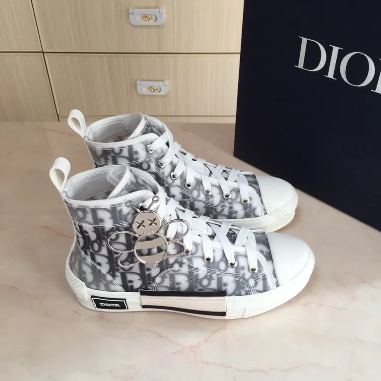 View 7 of Monochrome Dior High-Top Sneakers: Signature Texture