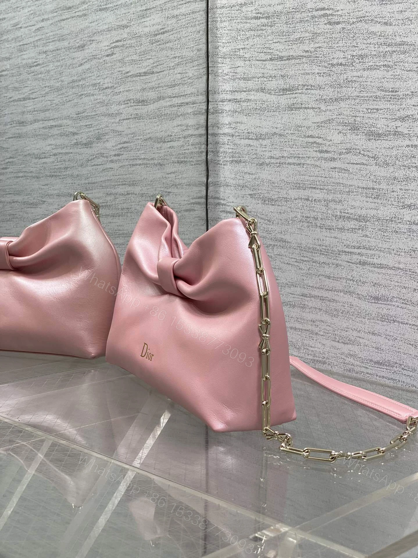 View 4 of Dior Bow Bag Pink Lambskin