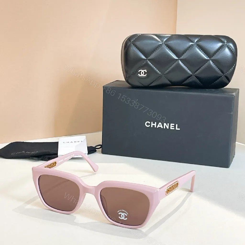 View 7 of Chic Black Acetate Sunglasses with Quilted Case, Luxury Style