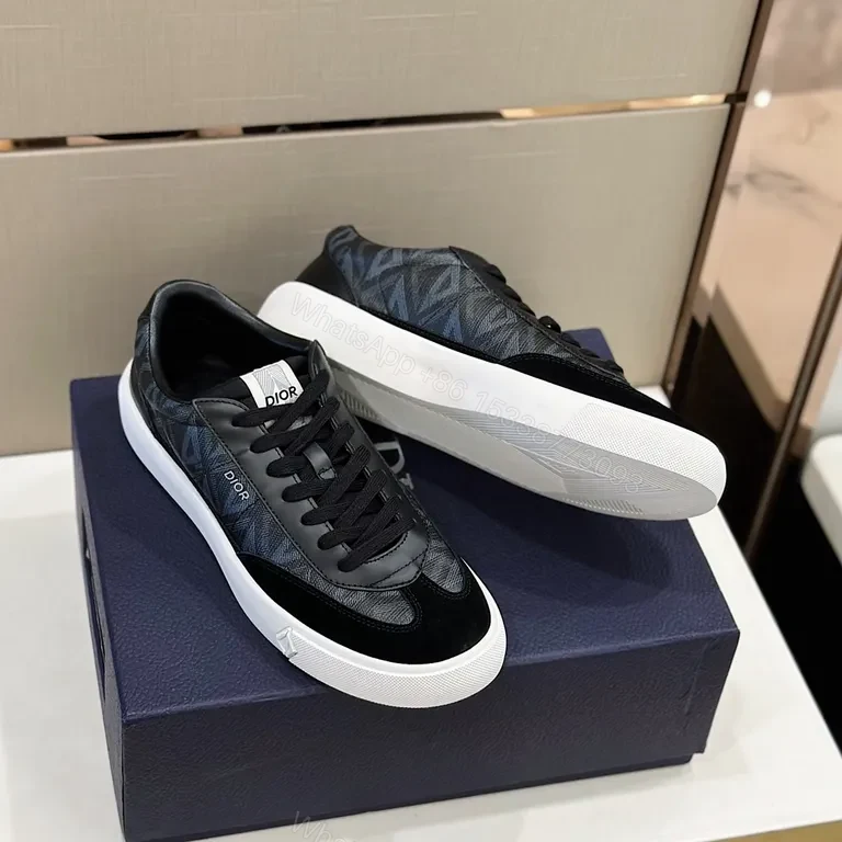 View 3 of Monogram-Patterned Luxury Sneaker: Dior-Inspired, All-Day Comfort