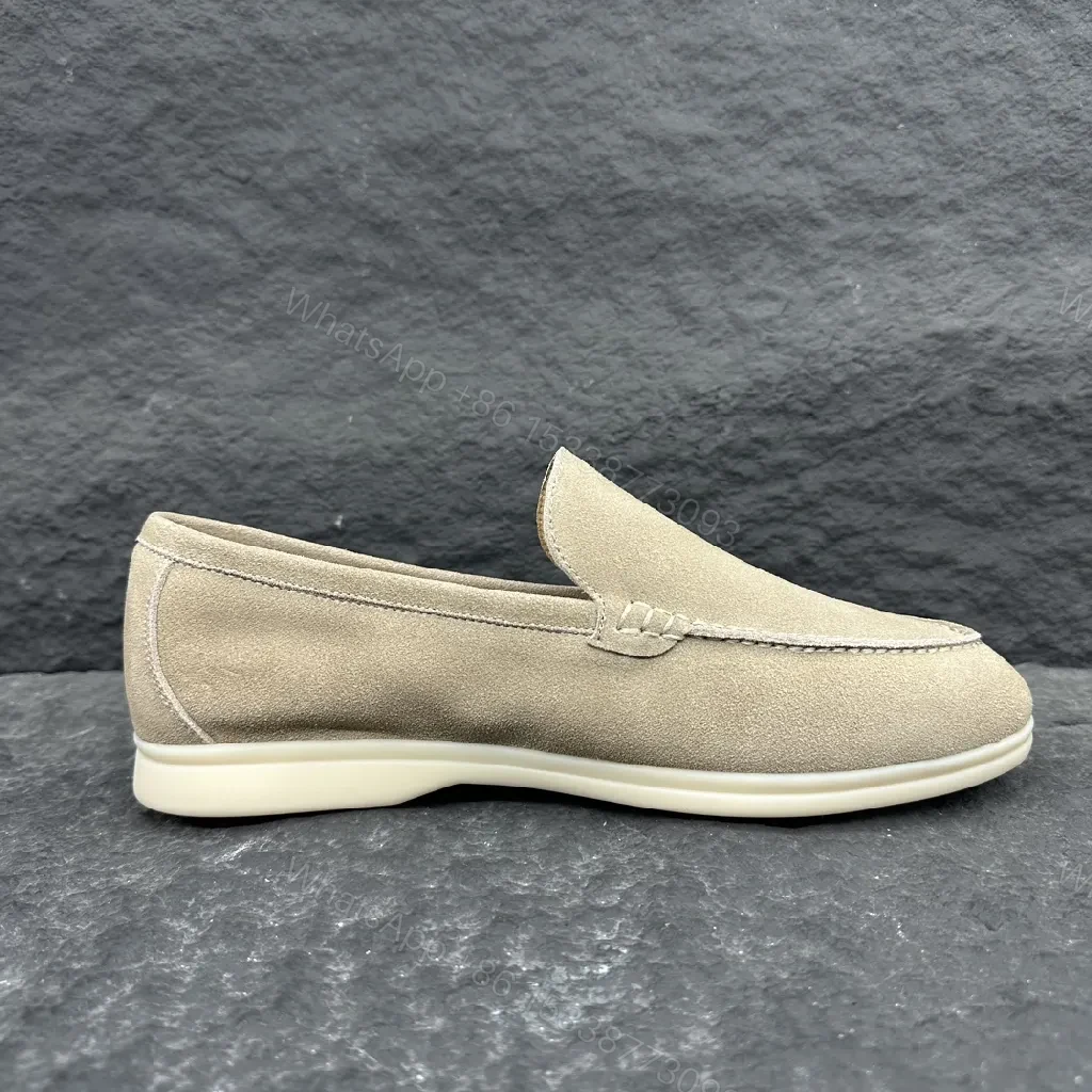 View 2 of Neutral Suede Slip-On Loafers: Supreme Comfort