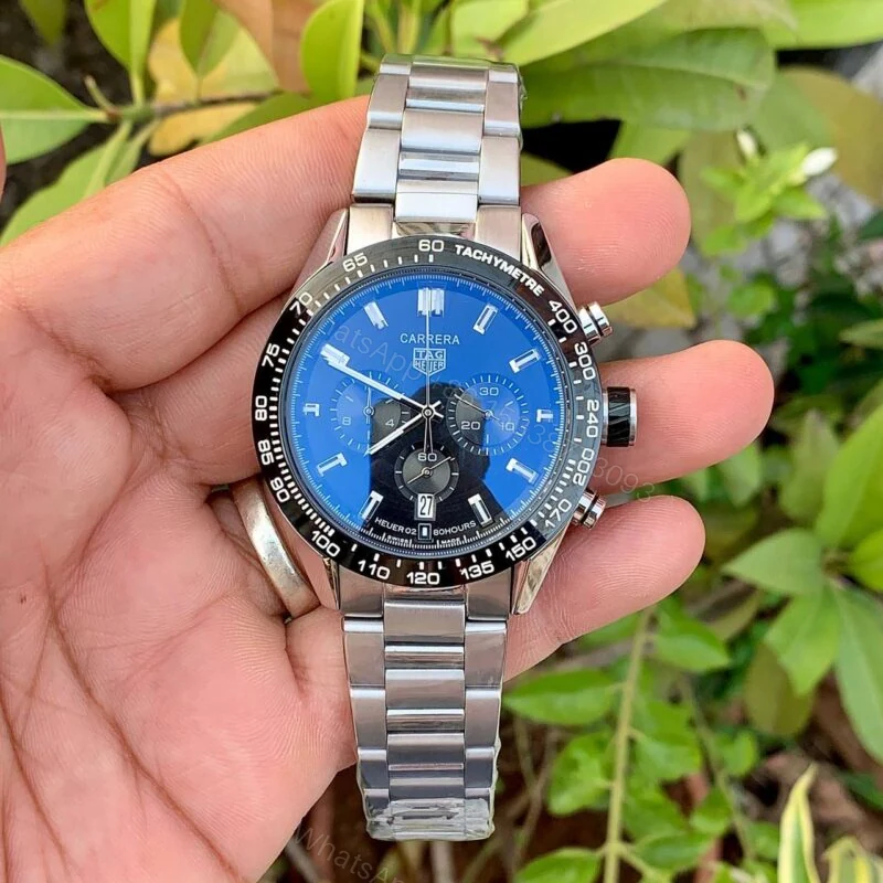 Tag Heuer Carrera 44 Heuer02 Black Dial 43mm Chronograph — view 1
