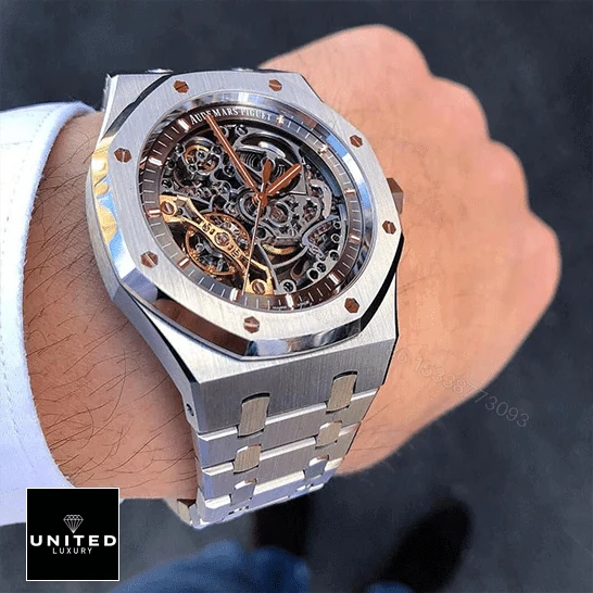View 5 of Audemars Piguet Royal Oak Double Balance Wheel Openworked 15407ST Replica