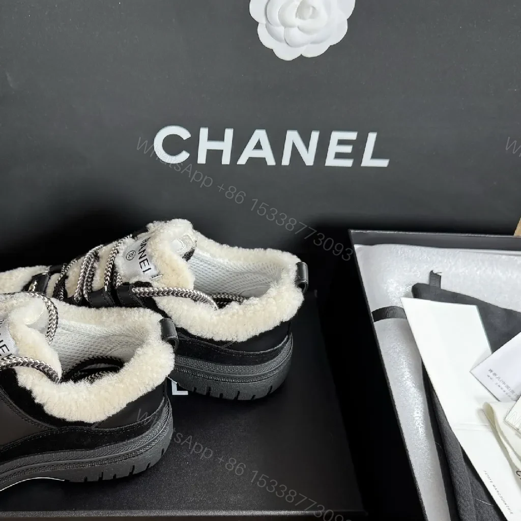 View 6 of Chunky Luxe Shearling Lace-Up Sneakers - Premium Comfort