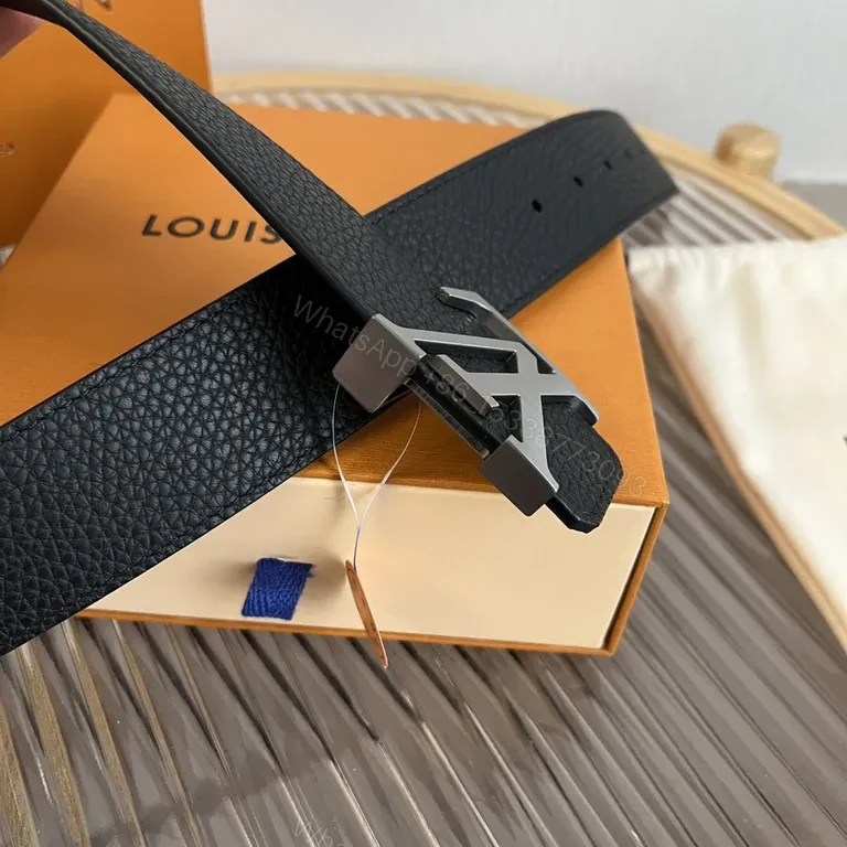 View 9 of Bold LV-Inspired Leather Belt: Subtle Luxury, All-Day Confidence