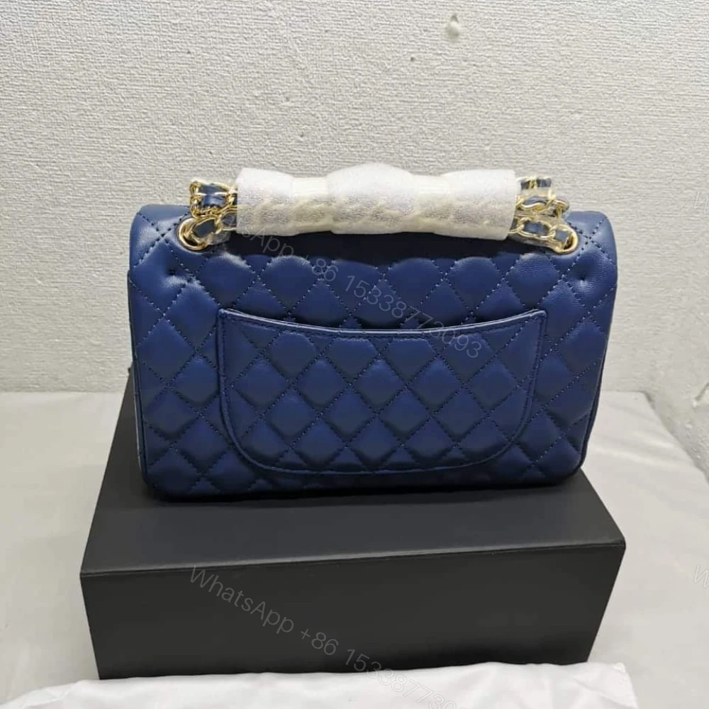 View 6 of Chanel Classic Medium Flap Navy And Gold 25Cm