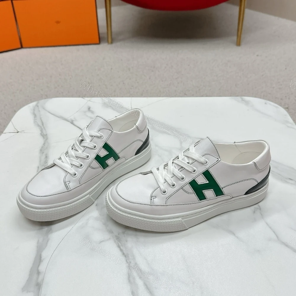 View 2 of Hermes Deep Sneaker Blanc And Vert Bouteille H251837ZH14400