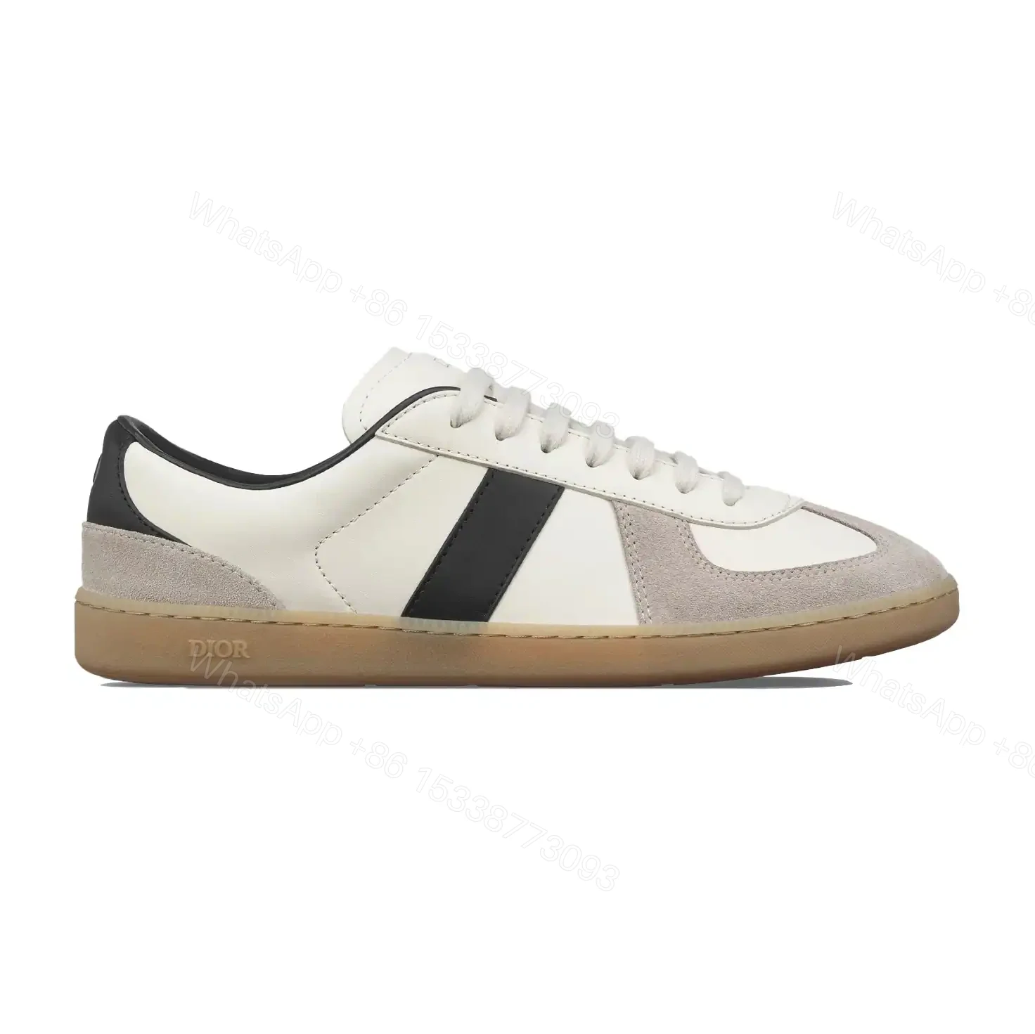 DIOR B01 MATCHPOINT SNEAKERS BLACK AND WHITE SMOOTH CALFSKIN WITH GRAY SUEDE – CD225 — view 1