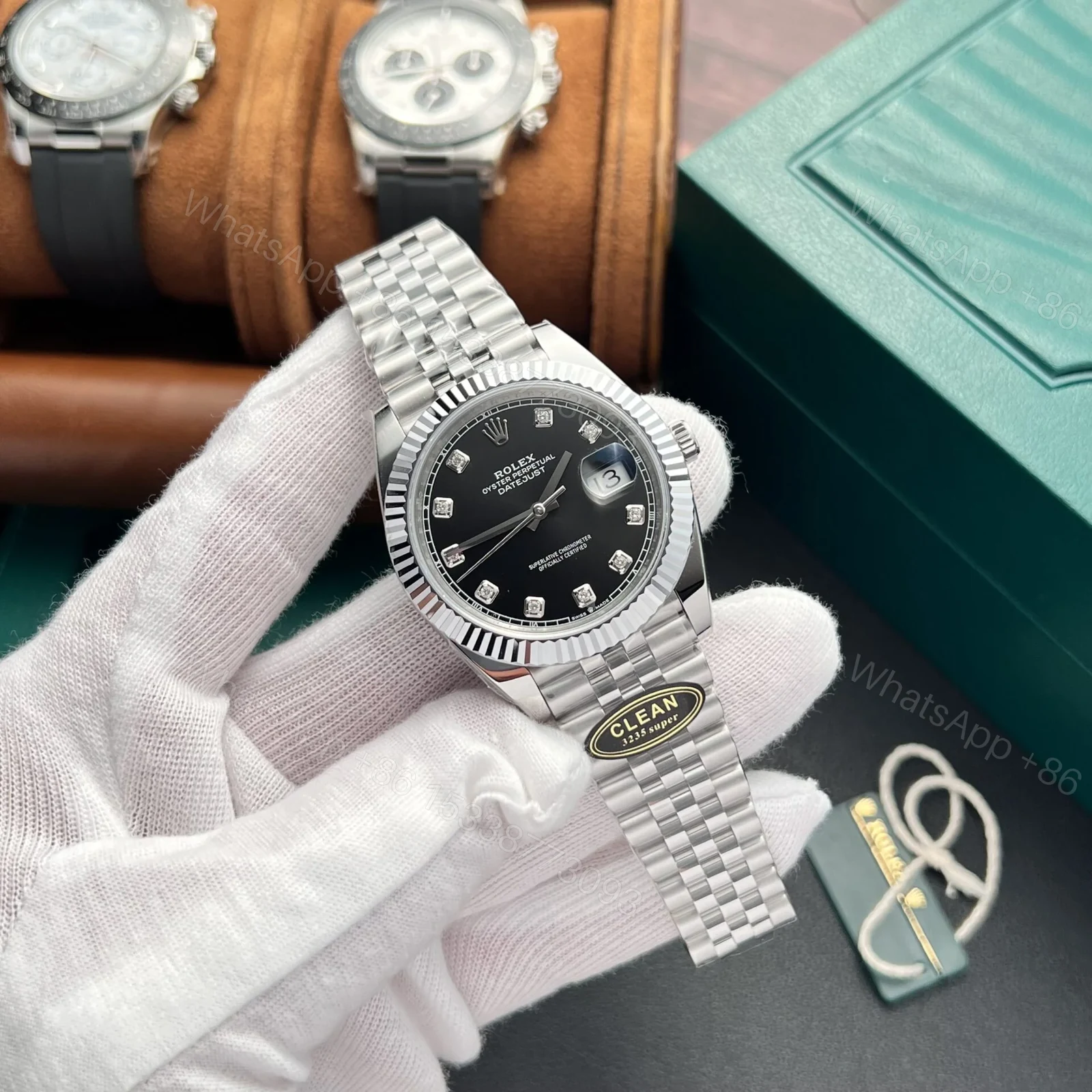 View 4 of Rolex Datejust Black Diamond Dial 126334-0012 41 mm