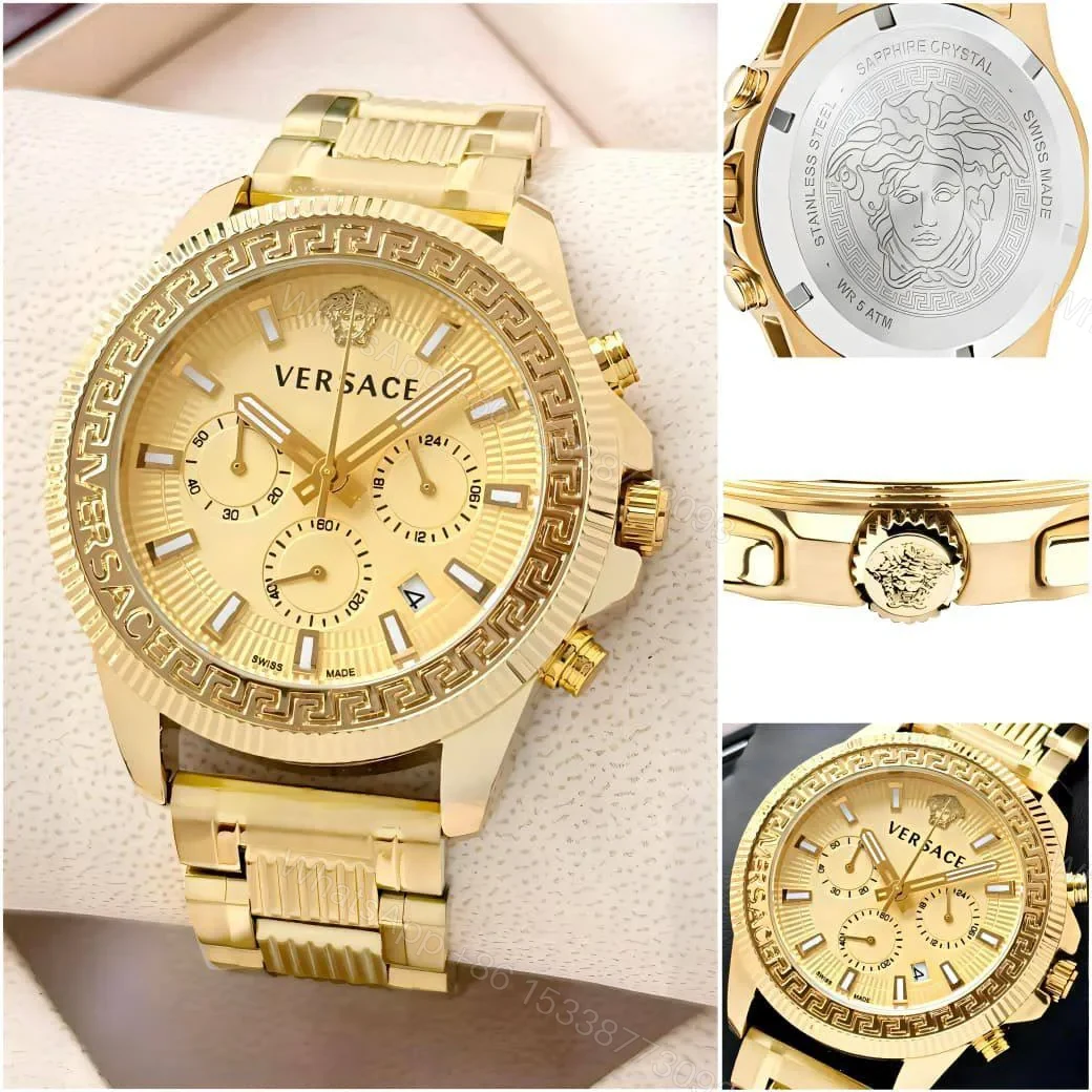 View 3 of Versace Greca Gold Chronograph