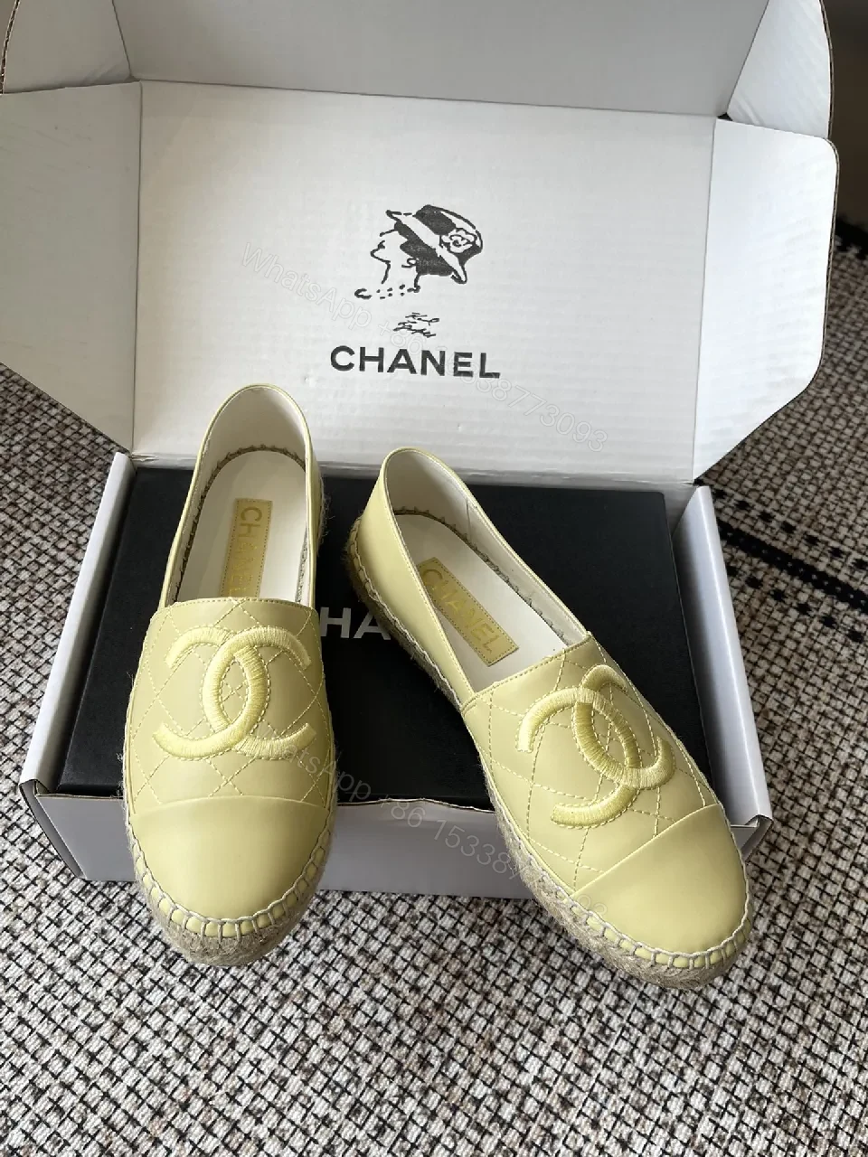 View 3 of Soft-Glow Quilted Slip-Ons: Lemon Leather, Chanel-Inspired, Comfort-First Shoes