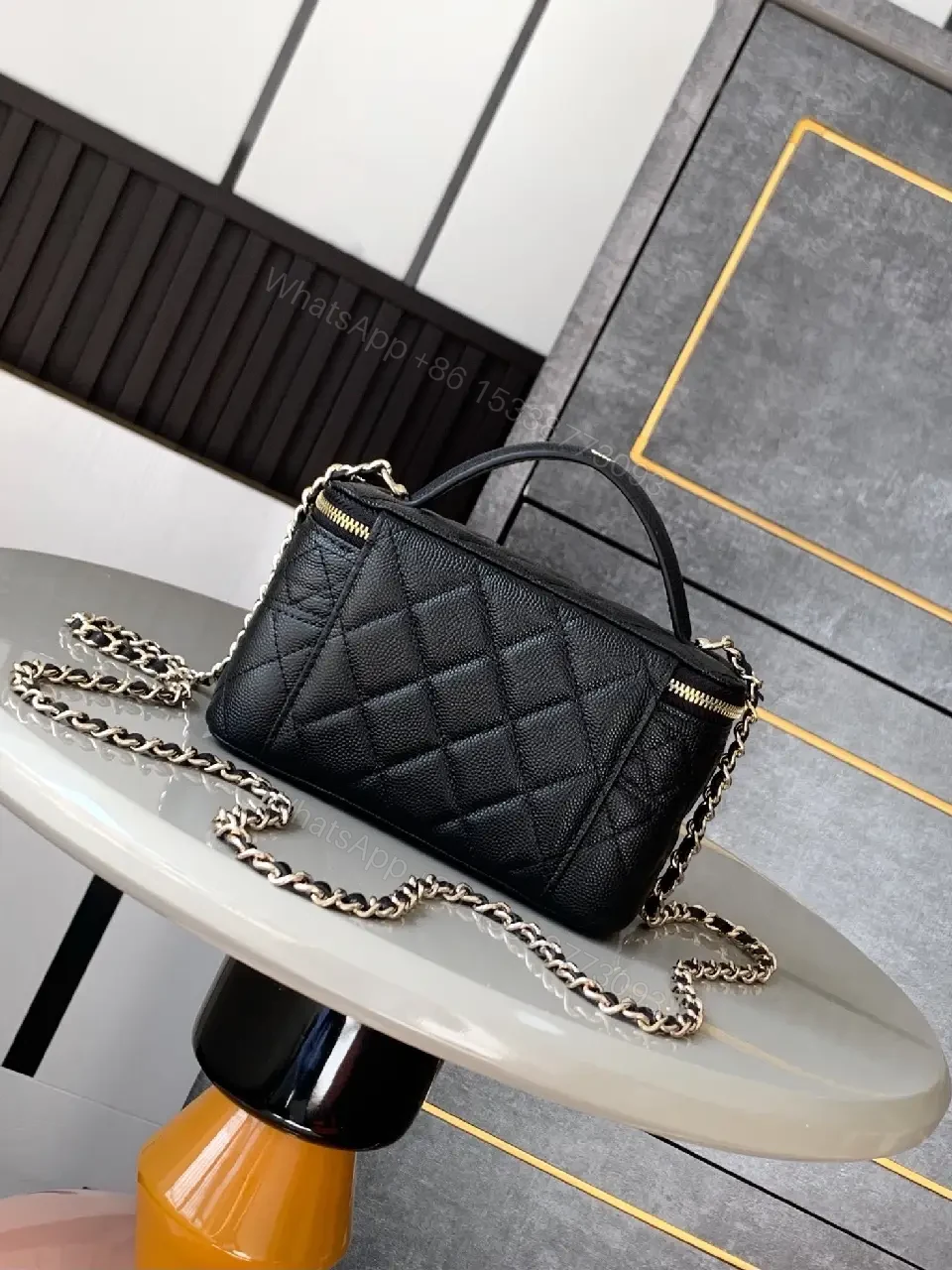 View 4 of Chic Quilted Mini Bag with Gold Hardware