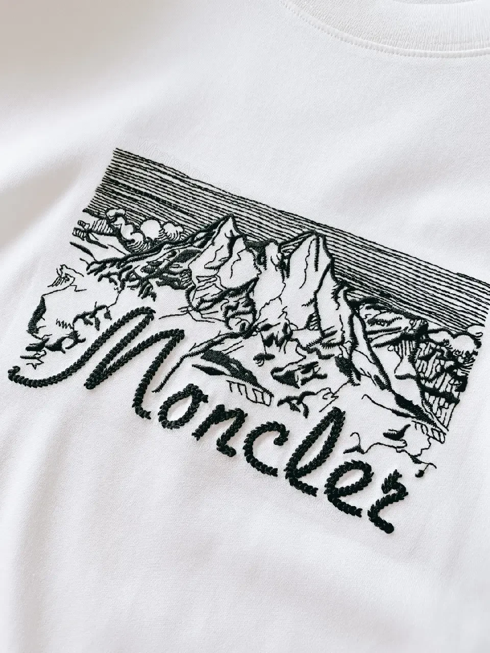 View 10 of Graphic Mountain Tee: White Cotton, Clean Luxe Style, Centered Graphic