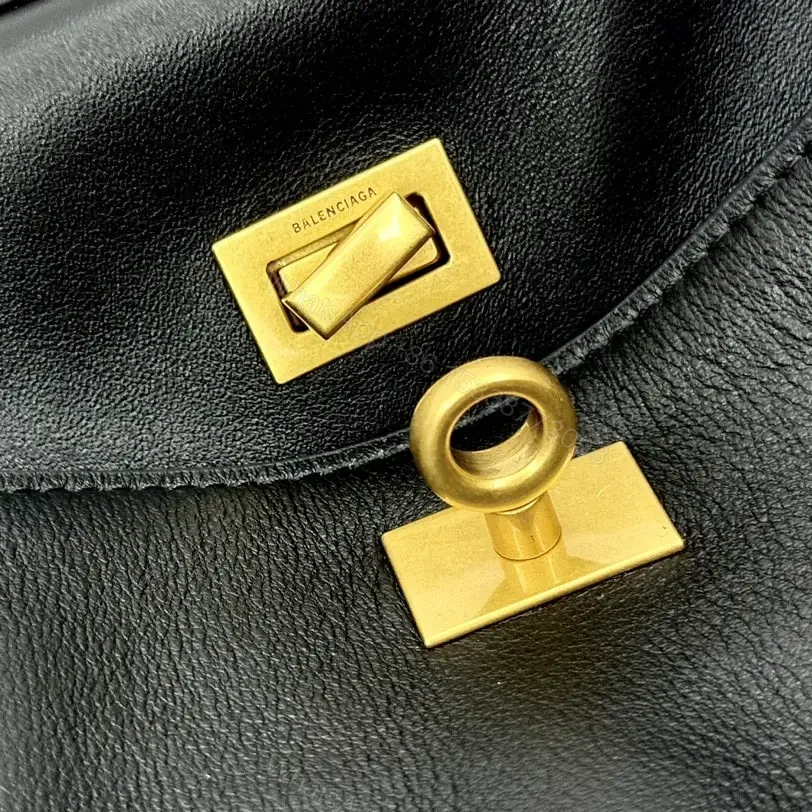 View 9 of 高仿Balenciaga*Rodeo系列V21000小牛皮手袋黑金Mini免檢版