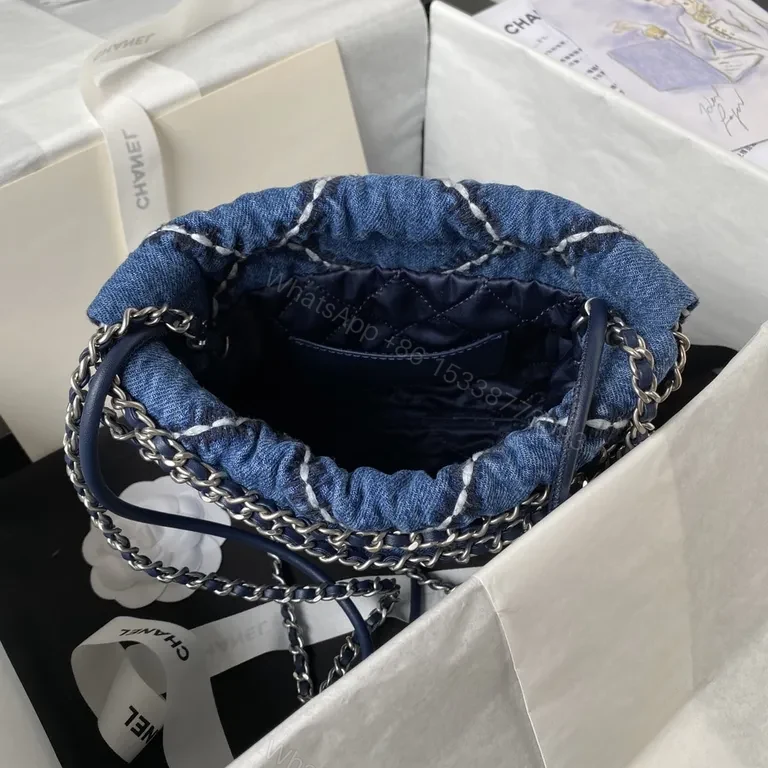 View 9 of Denim Quilted Chain Bag â€” Everyday Luxury, CHANEL-Inspired