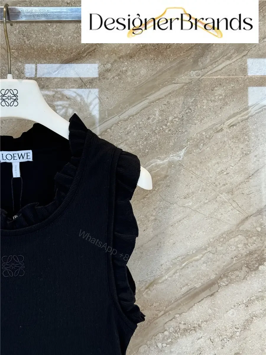 View 5 of Loewe Paula Ibiza Black Ruffled Vest