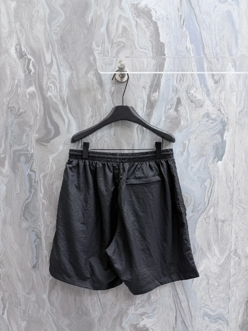 View 6 of Black Nylon Tech Shorts Lightweight Balenciaga Drawstring Closure Short Pants
