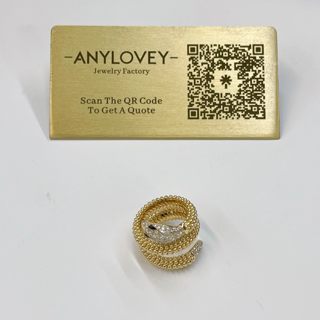 18K Gold Bvlgari Serpenti Two-Coil Ring With Head and Tail Diamonds Onyx 358655 — view 1