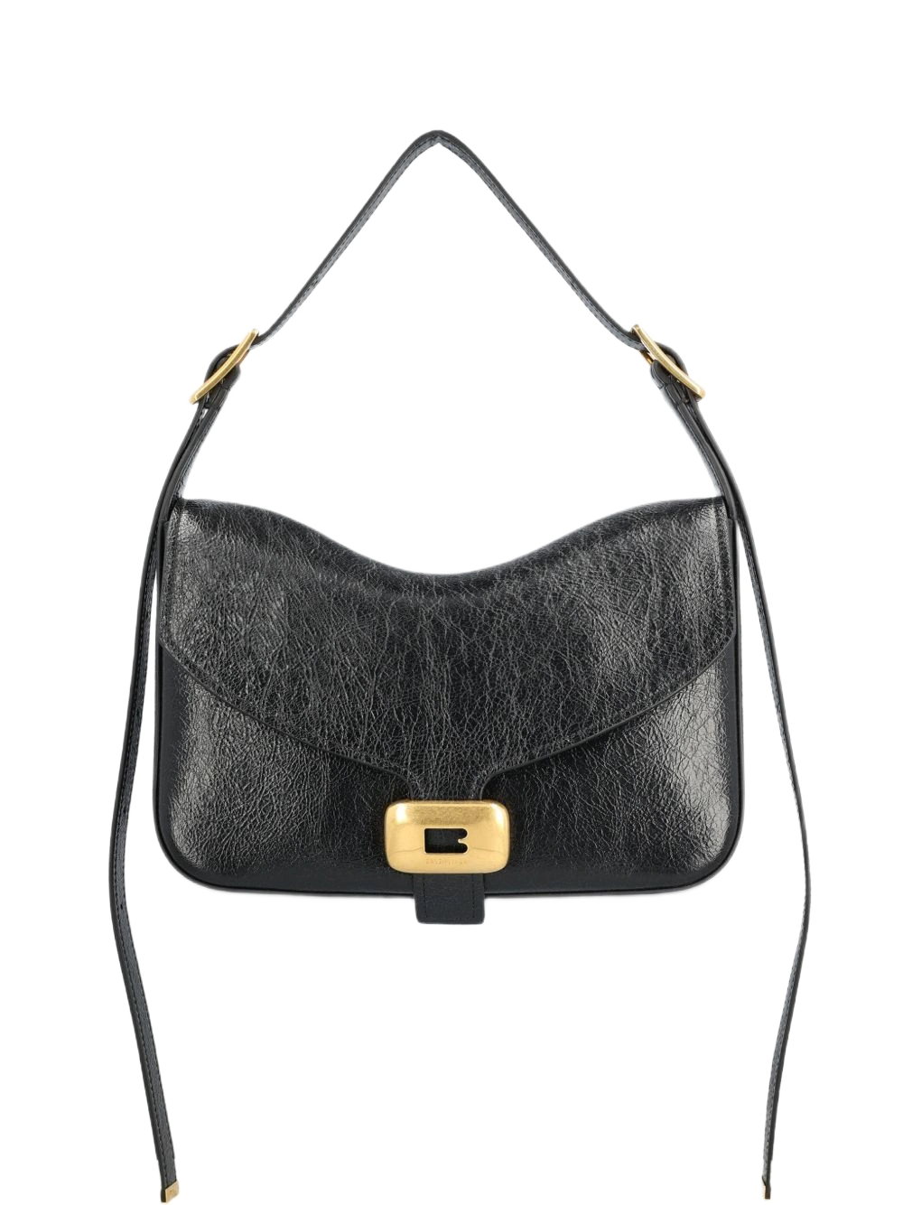 Balenciaga Replica Clicca Medium Black Leather Shoulder Bag — view 1